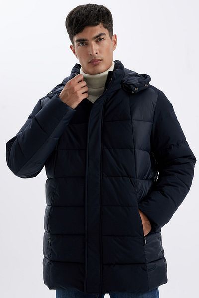DeFacto Parka z kapturem Slim Fit Slim Fit z półpodszewką C5712Ax24Wn