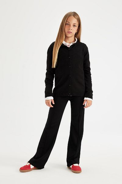 DeFacto Schwarze Leggings mit ausgestelltem Bein in Standardgröße für Mädchen C7433a824au