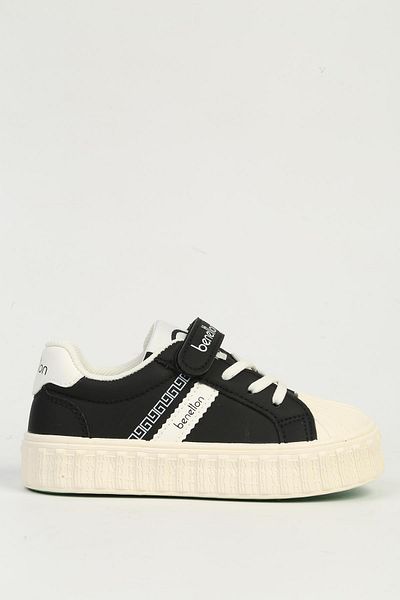 Benetton Black White Kids Sneakers Bni-11558