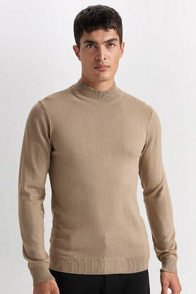 DeFacto Slim Fit Slim-Fit Half Turtleneck Basic Plain Strickpullover R1127az24wn