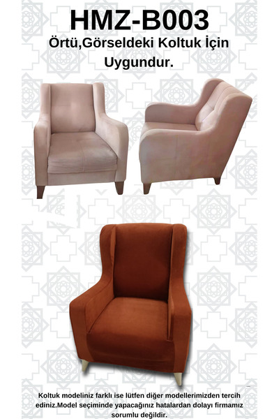 Akbal Home İtalyan Nubuk HMZ-B003 Kalıp Berjer Koltuk Örtüsü