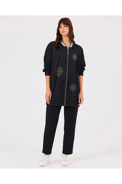 SCL Taş İşlemeli Fermuarlı Kap