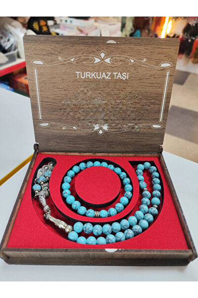 semazen Set de mărgele de rugăciune și brățări din piatră naturală turcoaz