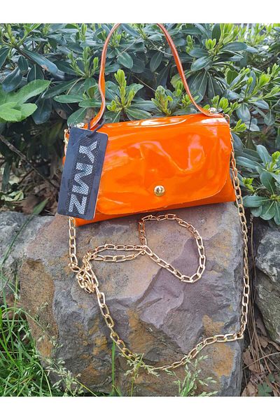 YMZBAG Mini Orange Patent Leather Handbag