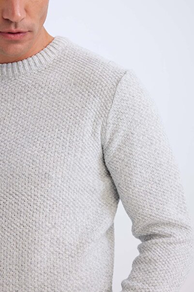 DeFacto Standart Fit Normal Kesim Bisiklet Yaka Dokulu Basic Düz Triko Kazak R1175az24wn