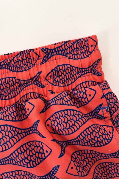 AYYILDIZ 106 Koral Fish Patterned Boy's Swim Shorts