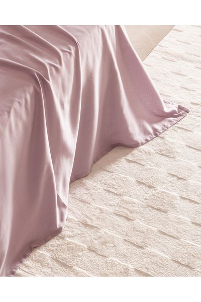 Madame Coco Ciel Double 100% Cotton Elasticless Satin Bed Sheet - Light Plum