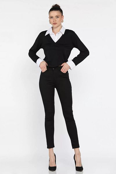 GÜLSELİ Black Women's Lycra Jean Jeans