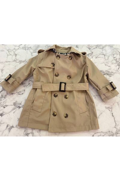 HC Kids Wear Boy's Beige Trench Coat Raincoat with Cotton Lining