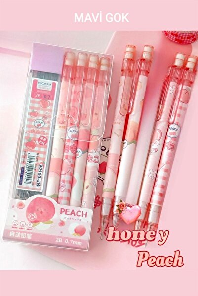 MAVIGOK kawai şeftali uçlu kalem 2B 0,7mm (4 adet uçlu kalem+1 kutu uç)