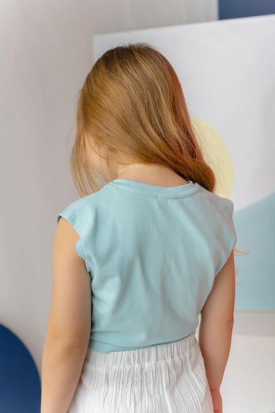 Zeyland Girl's Embroidery Detailed Crop T-Shirt - Mint