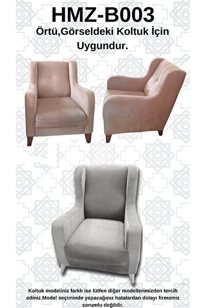 Akbal Home İtalyan Nubuk HMZ-B003 Kalıp Berjer Koltuk Örtüsü