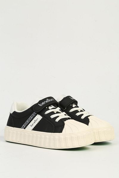 Benetton Black White Kids Sneakers Bni-11558