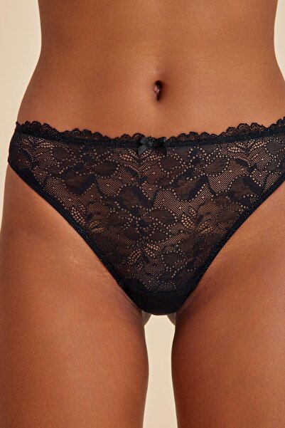Amarelle Roman Black Lace Slip Panties