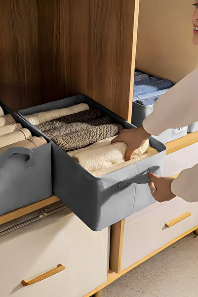 1 Piece 45 Cmx25 Cmx20cm Interlining Shelf Organizer Inside Wardrobe Foldable Clothing Storage Box
