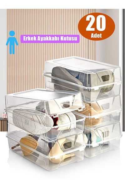 KRM HOME Σετ 20 Ανδρικά Παπούτσια και Γυναικείες Μπότες Κουτί αποθήκευσης - Organizer παπουτσιών