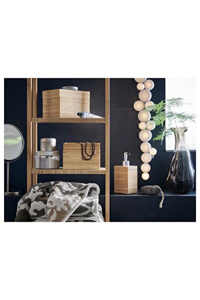 IKEA DRAGAN Bamboo Soap Dispenser – 16cm Height, 350ml Capacity