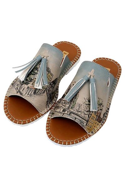 Dogo Women's Vegan Leather Multicolor Slippers - Take a Walk Design