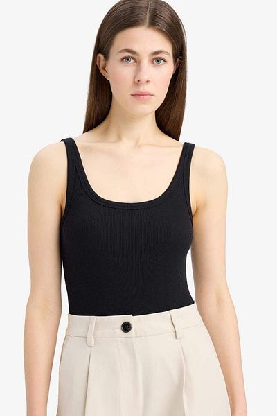 DeFacto New Season Slim Fit Slim Fit Round Neck Basic Plain Ribbed Camisole Undershirt