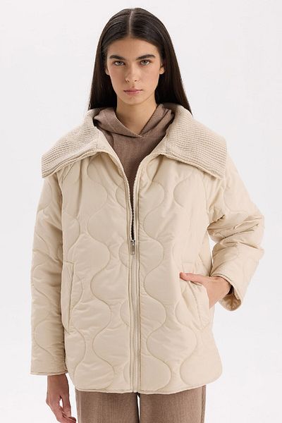 DeFacto Water Repellent Seasonal Coat Quilted Zippered Pocket Lightweight C7767Ax24Au