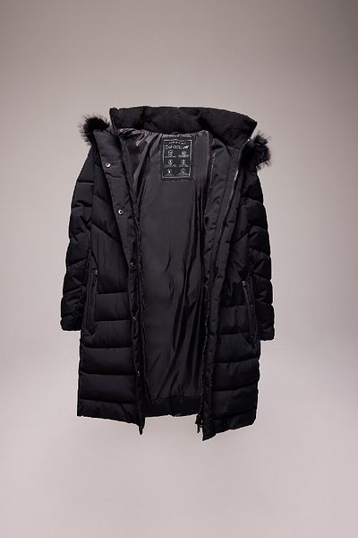 DeFacto Long Coat Parka - Water Repellent, Windproof, Finger Snap, Hood, Zip C8505Ax24Wn