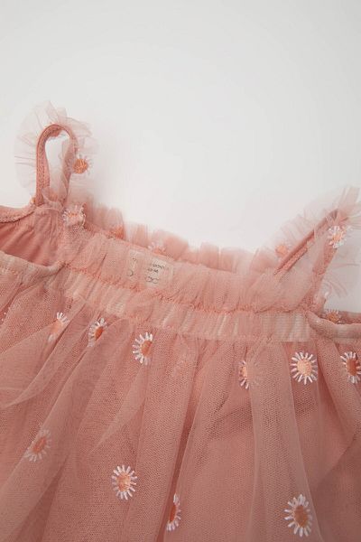 DeFacto Ärmelloses Tüllkleid mit Blumendruck für Baby Mädchen - C7179A524SM