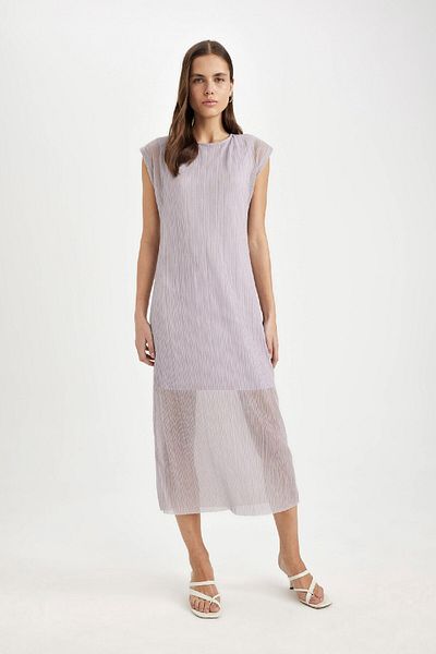 DeFacto Στρογγυλή λαιμόκοψη Bodycon Maxi Φόρεμα - Νυχτερίδα μανίκια C8293ax24sm