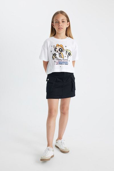 DeFacto Powerpuff Girls Patterned Girl's T-Shirt - Crew Neck, Short Sleeve C5940A824Hs