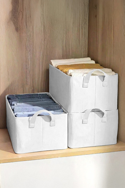 Sertil 4 білих шаф для впорядкування шафи, полиці для зберігання, складаний о...