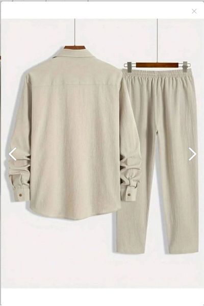 Derays Men's Long-Sleeved Shirt Pants Wrap Tracksuit Set