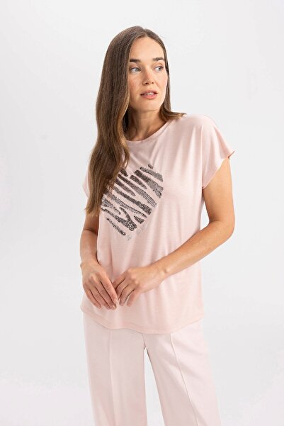 DeFacto Tričko s krátkým rukávem Crew Neck C8714AX24SP