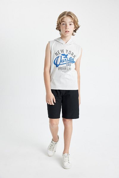 DeFacto Boy's Printed Hooded Tank Top - C5103A824HS