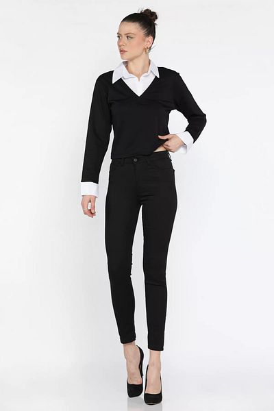GÜLSELİ Black Women's Lycra Jean Jeans