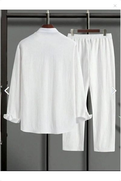 Derays Men's Long-Sleeved Shirt Pants Wrap Tracksuit Set