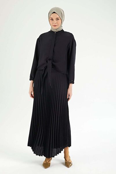 Armine TREND Sırt Kısmı Taş Detaylı Pileli Etek