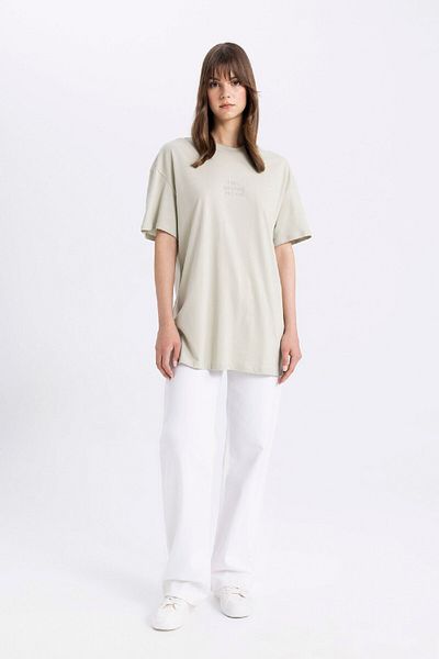 DeFacto Μπλουζάκι Crew εμπριμέ με κοντομάνικο T-shirt C5395AX24SM