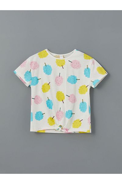 LC Waikiki New Season Crew Neck Printed Girl's T-Shirt - S5Hv01Z1