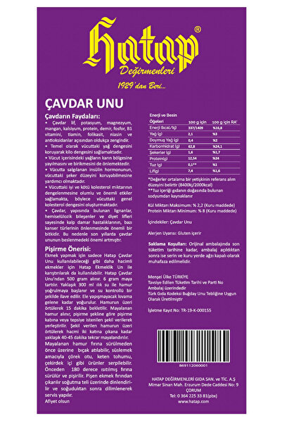 Hatap Değirmenleri Hatap Çavdar Unu