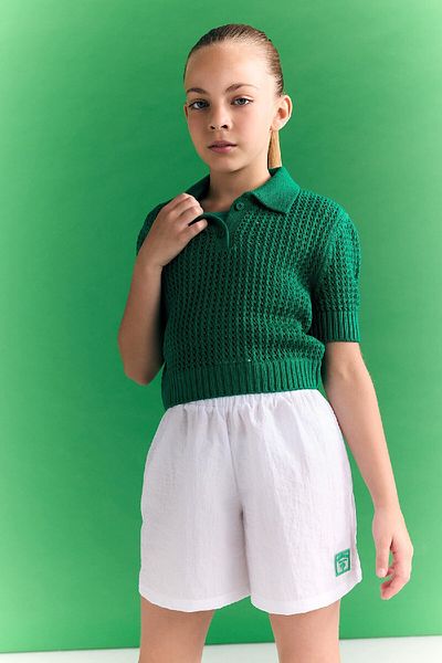 DeFacto Lány Crop Polo nyakú kötöttáru pulóver C5369a824sm