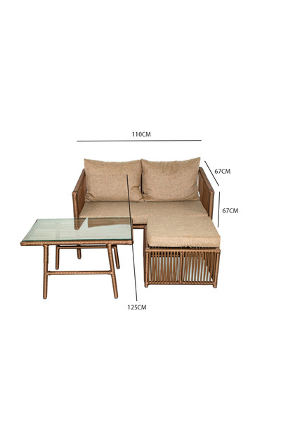 VAVRATTAN Berlin Mini Rattan Bahçe Balkon Köşe Takımı - Küf