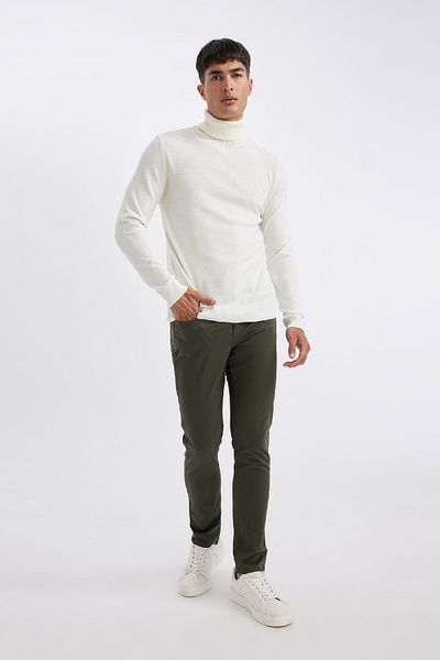 DeFacto Slim Fit Slim Fit Turtleneck Basic Plain Knitwear Sweater R1124Az24Wn