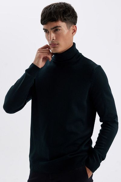 DeFacto Slim Fit Slim Fit Turtleneck Basic Plain πουλόβερ πουλόβερ R1124az