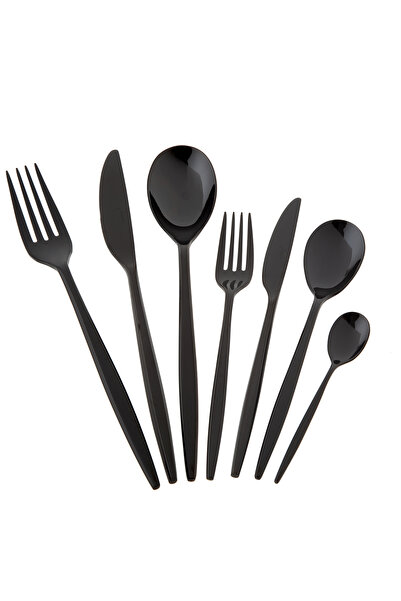 Jumbo 5800 Apollo 84 Parça Kaşık Takımı Titanyum Siyah