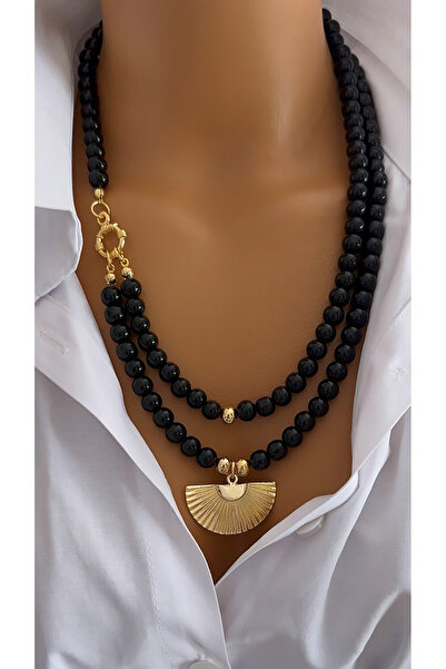 Nevaa Still Cam boncuk altın kaplama çokluğu tasarım bujiteri kolye set