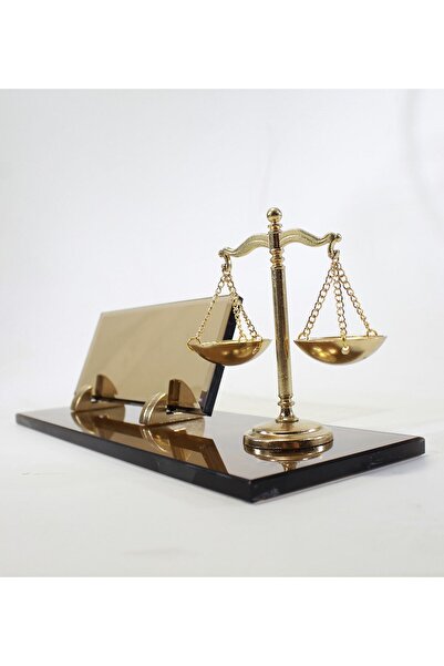 Genel Markalar Hakim Savcı Avukat Cam Krom Terazili Masa Isimliği