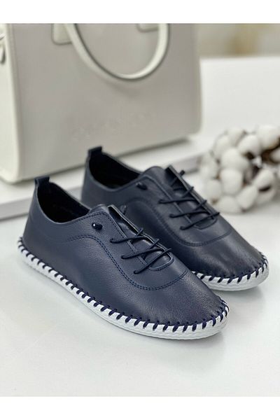 Zerenyus Derinyus 100% γνήσιο δερμάτινο σανδάλι - Navy Blue