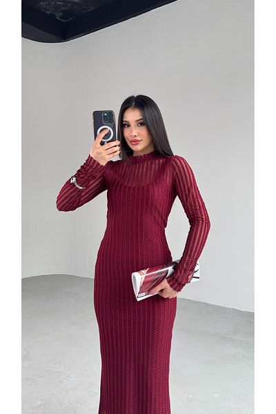 Cappmoda ELB-01751 Μακρύ φόρεμα με διάφανο λουράκι με επένδυση