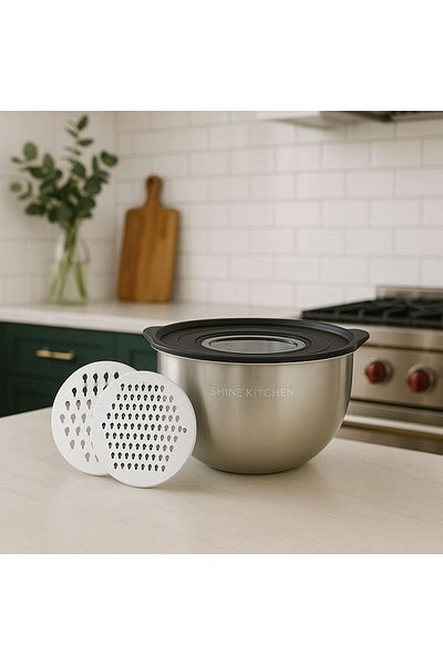 SHINE KITCHEN Stainless Steel 9 Piece Mixing Bowl