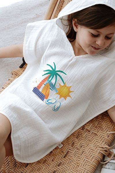 Tuğba Kuğu 4 Layer Muslin Poncho - Summer Vibes