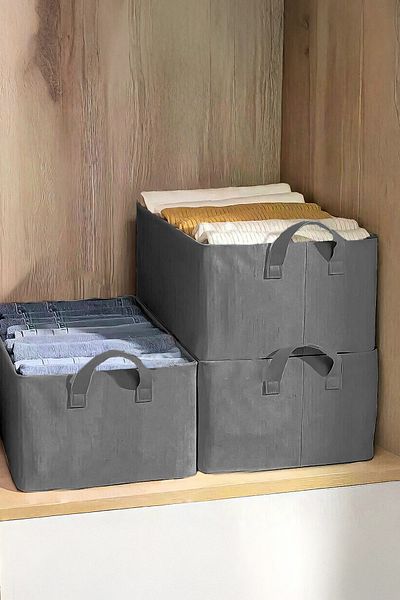 Sertil 2 Pieces 45X30X20 Large Steel Frame Cabinet Interior Shelf Organizer Foldable Clothing Organizer